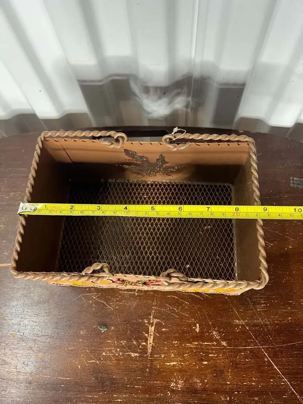 Metal Fall Autumn Maple Leaf Decorative Basket Storage Bin